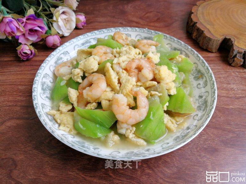丝瓜虾仁炒蛋