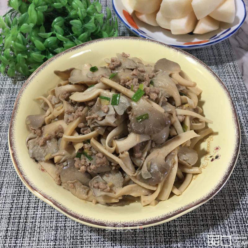 肉末炒平菇