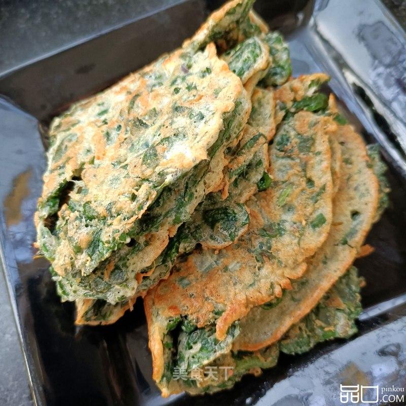 椒香薯叶鹅蛋饼
