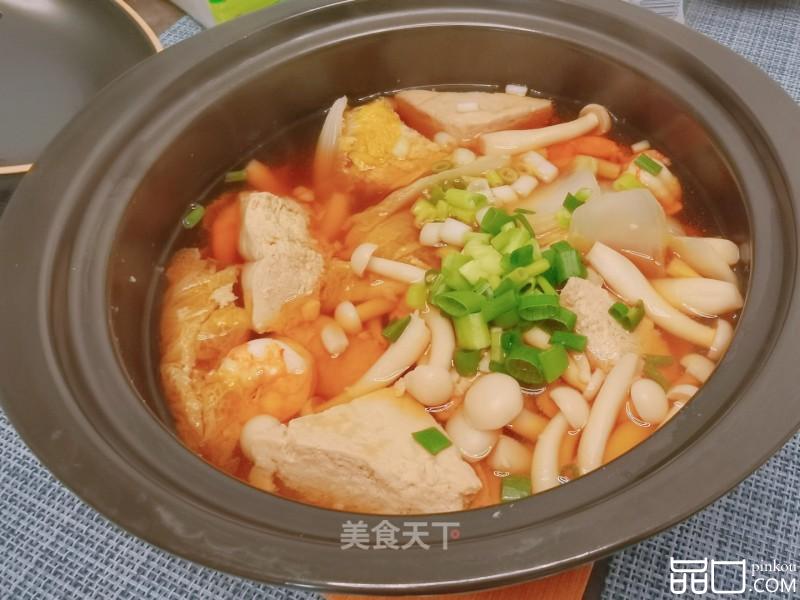 虾仁海鲜菇菜煲