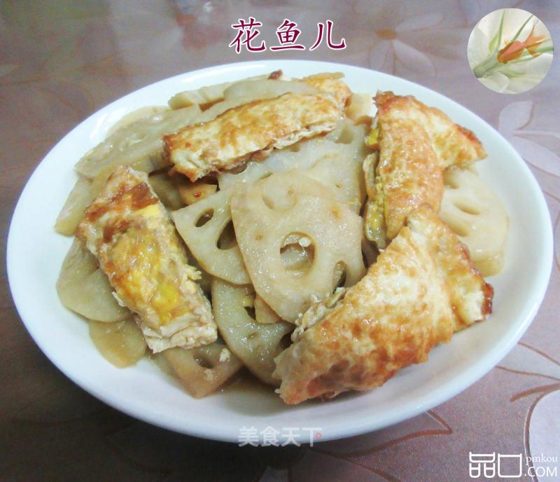 煎鸡蛋炒莲藕