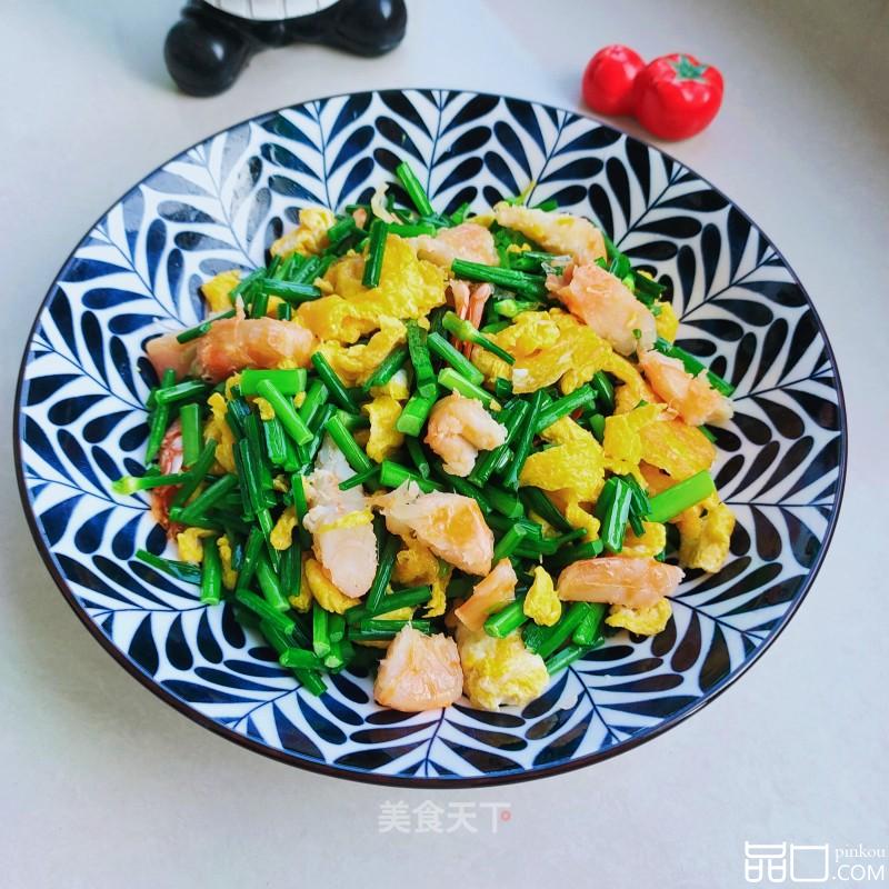 虾干韭苔炒鸡蛋