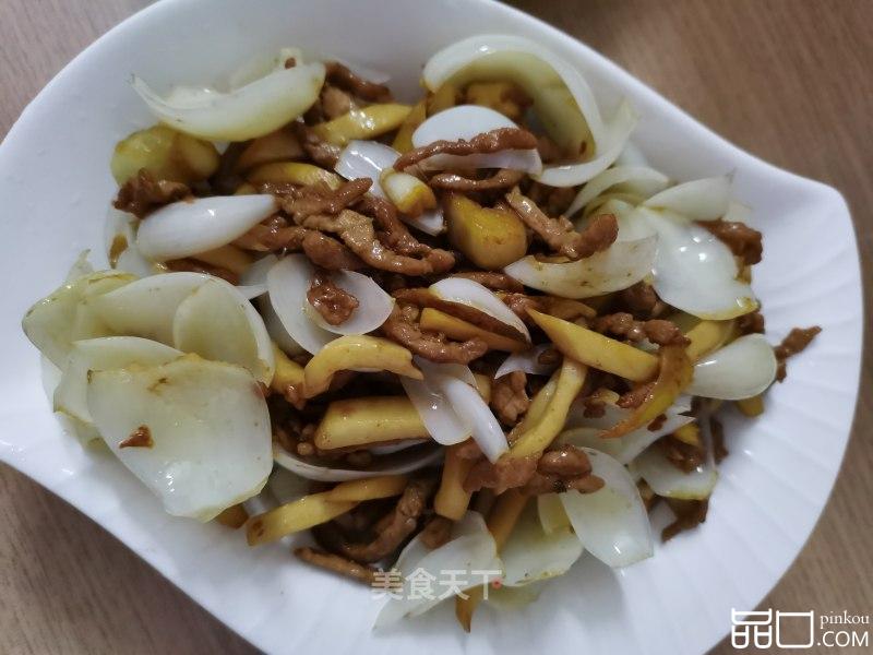 肉丝炒百合杏鲍菇