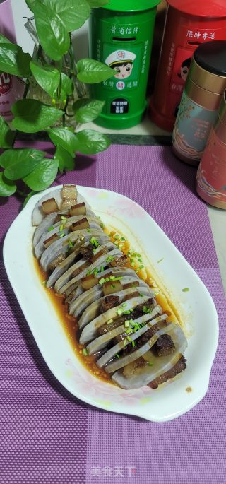 腊肉蒸芋头步骤8