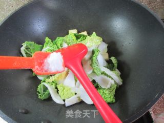 豆腐炒黄心菜步骤6