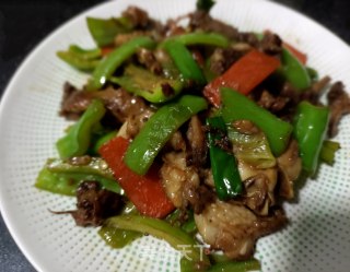 “羊肉”青辣椒炒羊头肉步骤10