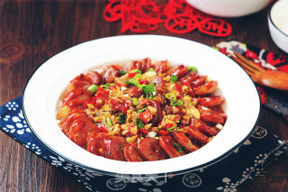 腊肠粉丝蒸金针菇步骤9