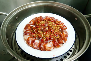 腊肠粉丝蒸金针菇步骤7