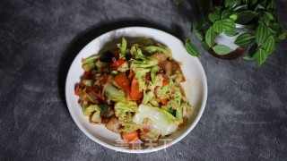 五花肉炒西蓝花花菜步骤8