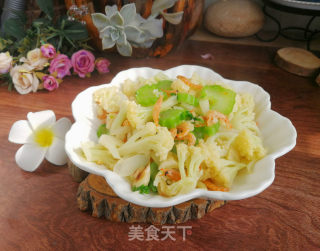 鳞虾烧花菜步骤8