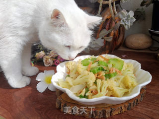 鳞虾烧花菜步骤9