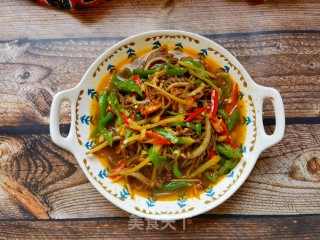 青红椒姜丝炒毛肚步骤11