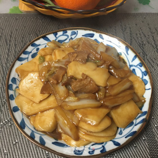 油渣白菜炒年糕步骤9