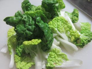 烤火腿炒黄心菜步骤3