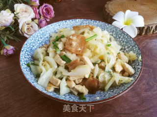 回锅肉炒包菜豆腐步骤8