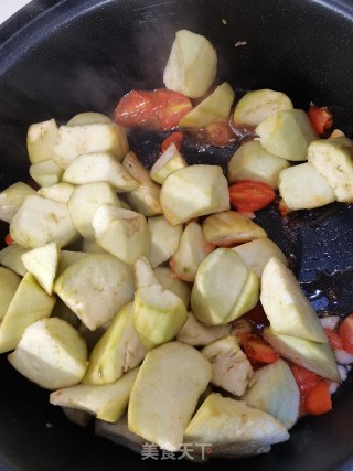 番茄烧茄子步骤5