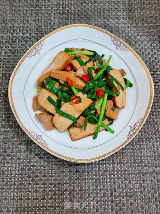韭菜香干炒肉片步骤13