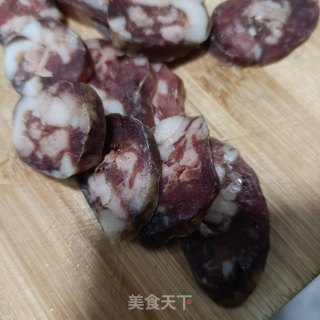 腊肠炒红菜苔步骤3