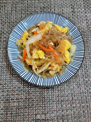 包菜鸡蛋炒红薯粉步骤13