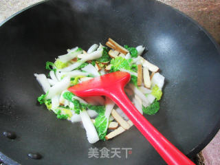 香干炒黄心菜步骤6