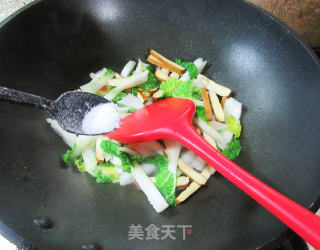 香干炒黄心菜步骤8