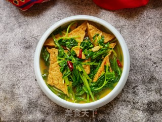 炸豆腐烩油菜苗步骤10