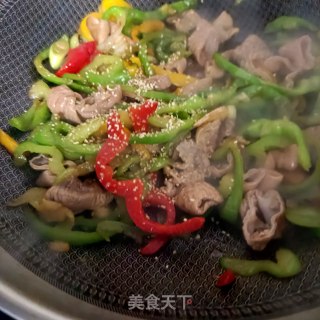 彩椒炒大肠步骤16