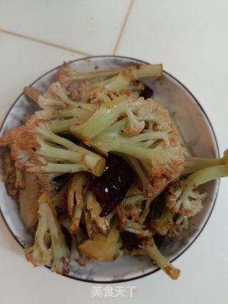 干辣椒煸炒花菜步骤6