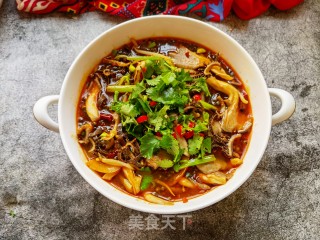 豆芽平菇煮毛肚步骤18