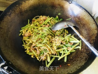 芹菜黄豆芽炒肉片步骤9