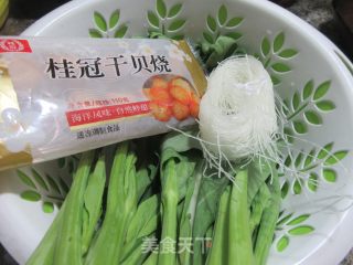 干贝烧油菜蕻煮粉丝步骤1