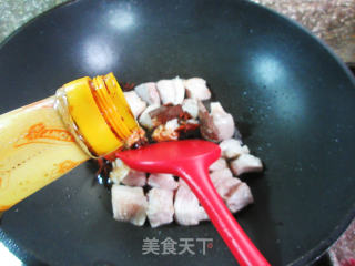 黄花菜千张结烧五花肉步骤4