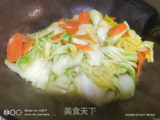 娃娃菜炒胡萝卜步骤8