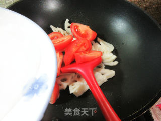 番茄炒莲藕步骤3