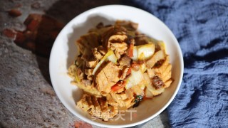 五花肉烧豆腐片步骤6