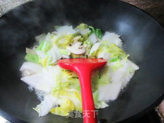 蘑菇炒黄心菜步骤6