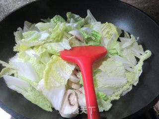 蘑菇炒黄心菜步骤4