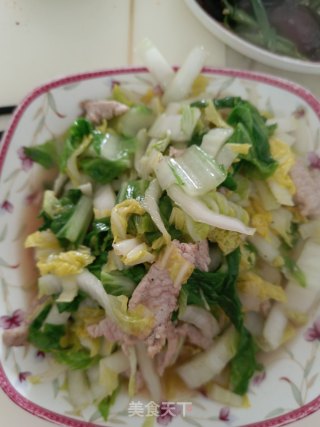 青白菜炒肉丝步骤5 青白菜炒肉丝步骤5