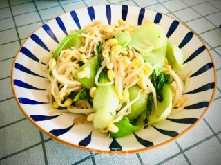 黄豆芽炒油菜步骤5