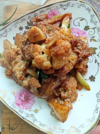 五花肉焖花菜步骤12