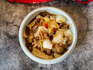 白菜帮炒羊肉片步骤9