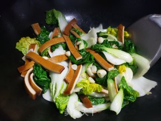 黄心菜炒豆腐干步骤6
