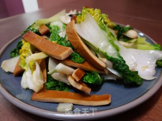 黄心菜炒豆腐干步骤8