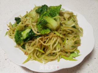 黄心菜炒白萝卜丝步骤6