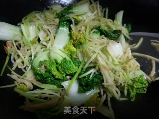 黄心菜炒白萝卜丝步骤5