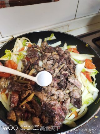 娃娃菜梗炒牛肉步骤6 娃娃菜梗炒牛肉步骤6