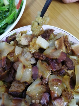 腊肉蒸萝卜糯米步骤11