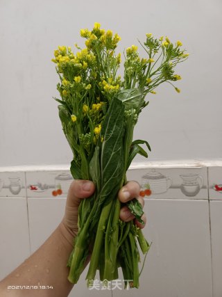 清炒油菜花步骤1