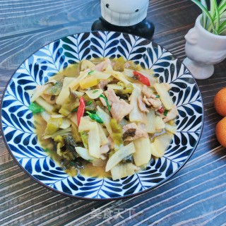 酸菜、白萝卜炒肉步骤10