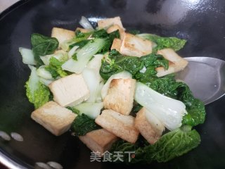 黄心菜炖豆腐步骤7